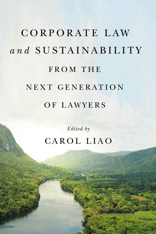 Book cover of Corporate Law and Sustainability from the Next Generation of Lawyers