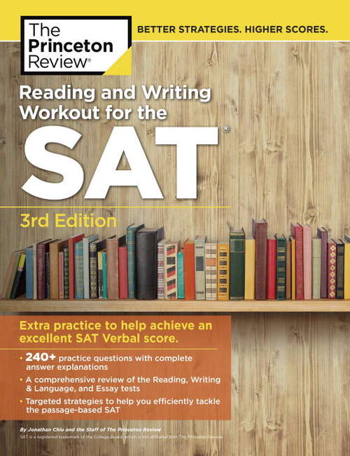 Book cover of Reading and Writing Workout for the SAT, 3rd Edition: Extra Practice to Help Achieve an Excellent SAT Verbal Score