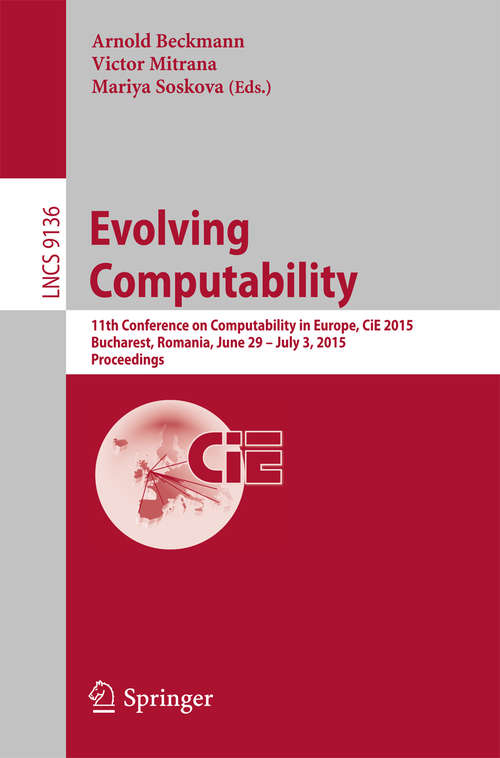 Book cover of Evolving Computability
