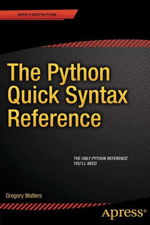 Book cover of The Python Quick Syntax Reference