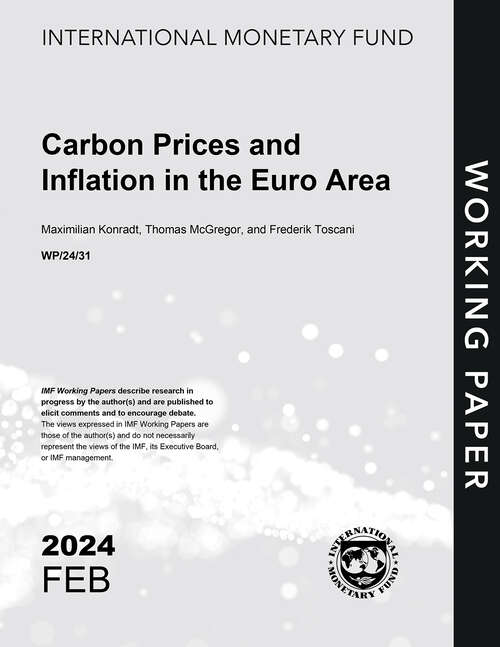 Book cover of Carbon Prices and Inflation in the Euro Area