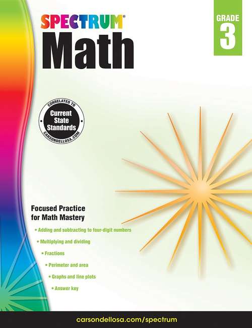 Book cover of Spectrum MathWorkbook, Grade 3