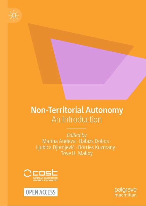 Book cover of Non-Territorial Autonomy: An Introduction (1st ed. 2023)