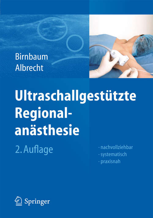 Book cover of Ultraschallgestützte Regionalanästhesie