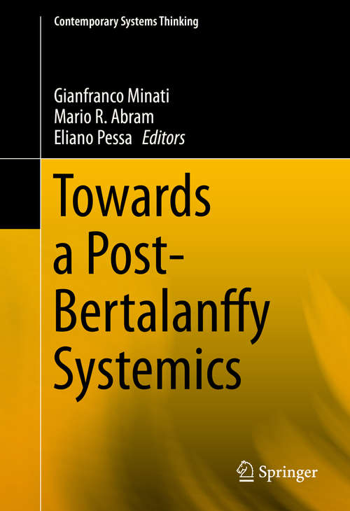 Book cover of Towards a Post-Bertalanffy Systemics