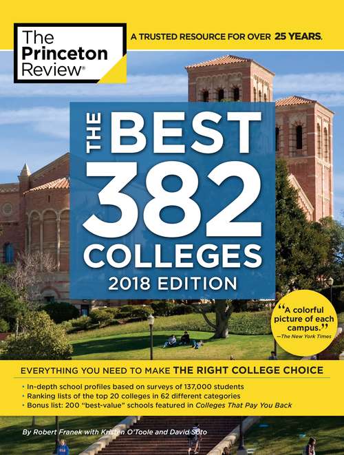 Book cover of The Best 382 Colleges, 2018 Edition