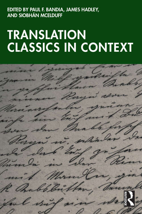 Book cover of Translation Classics in Context