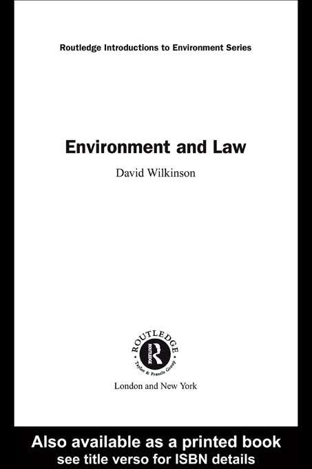 Book cover of Environment and Law (Routledge Introductions to Environment: Environment and Society Texts)