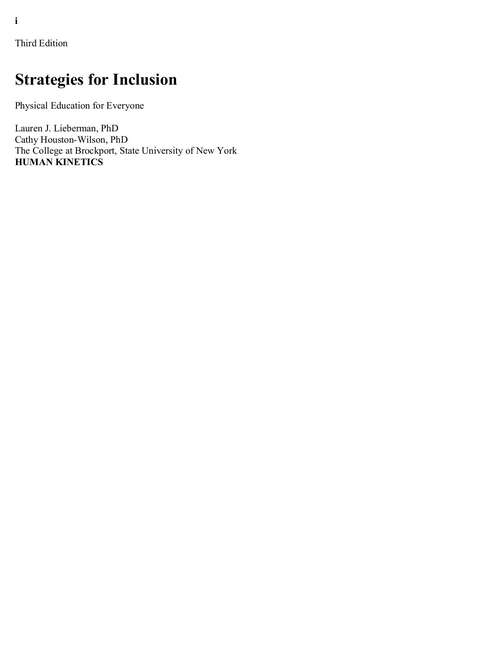 Book cover of Strategies For Inclusion: Physical Education For Everyone (3)
