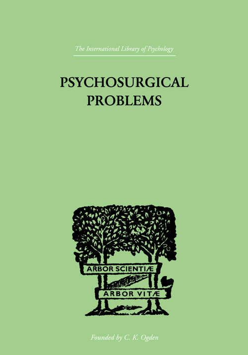 Book cover of Psychosurgical Problems