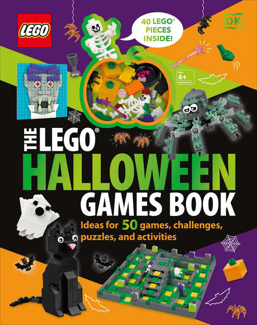 Book cover of The LEGO Halloween Games Book: Ideas for 50 Games, Challenges, Puzzles, and Activities