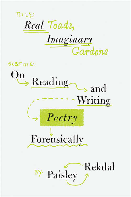 Book cover of Real Toads, Imaginary Gardens: On Reading and Writing Poetry Forensically