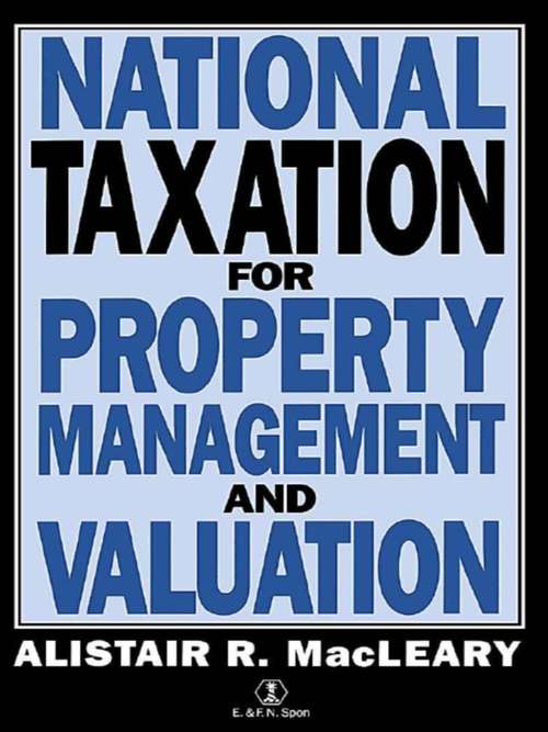 Book cover of National Taxation for Property Management and Valuation