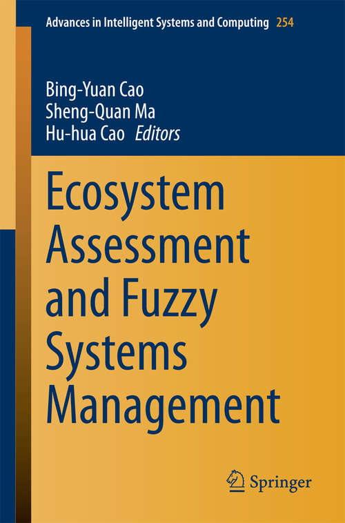 Book cover of Ecosystem Assessment and Fuzzy Systems Management