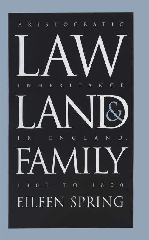 Book cover of Law, Land, and Family