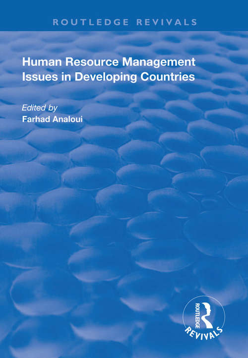 Book cover of Human Resource Management Issues in Developing Countries (Routledge Revivals)