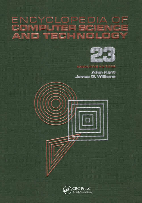 Book cover of Encyclopedia of Computer Science and Technology: Volume 23 - Supplement 8: Approximation: Optimization, and Computing to Visual Thinking (Computer Science and Technology Encyclopedia)