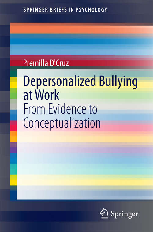 Book cover of Depersonalized Bullying at Work