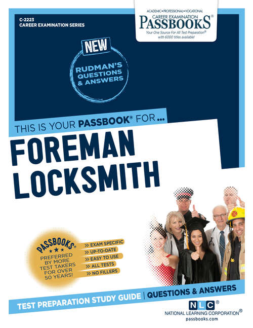 Book cover of Foreman Locksmith: Passbooks Study Guide (Career Examination Series)