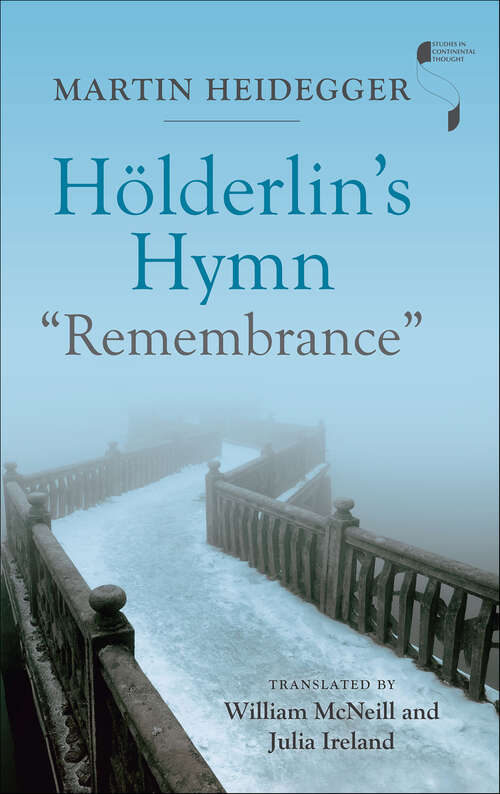 Book cover of Hölderlin's Hymn "Remembrance" (Studies in Continental Thought)