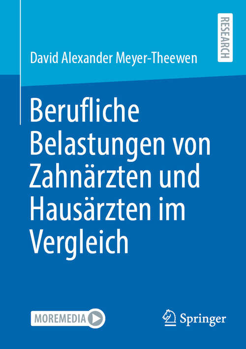 Book cover of Berufliche Belastungen von Zahnärzten und Hausärzten im Vergleich (2024)