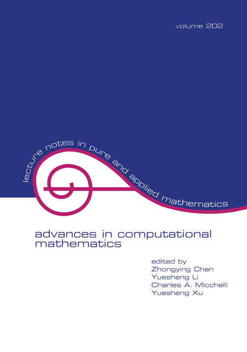 Book cover of Advances in Computational Mathematics (Lecture Notes In Pure And Applied Mathematics Ser.)