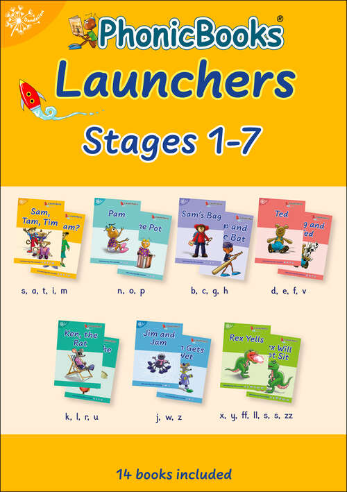 Book cover of Phonic Books Dandelion Launchers Stages 1-7 Sam, Tam, Tim: Decodable Books for Beginner Readers Sounds of the Alphabet (Phonic Books Beginner Decodable)