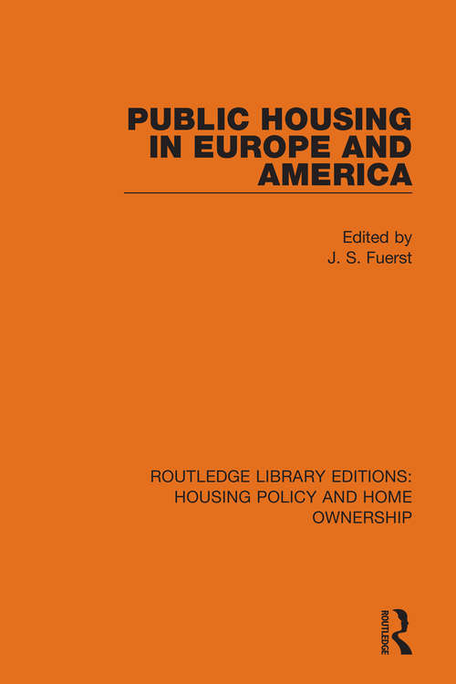 Book cover of Public Housing in Europe and America (99)