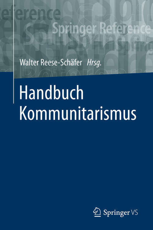 Book cover of Handbuch Kommunitarismus (1. Aufl. 2019)