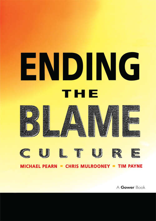 Book cover of Ending the Blame Culture