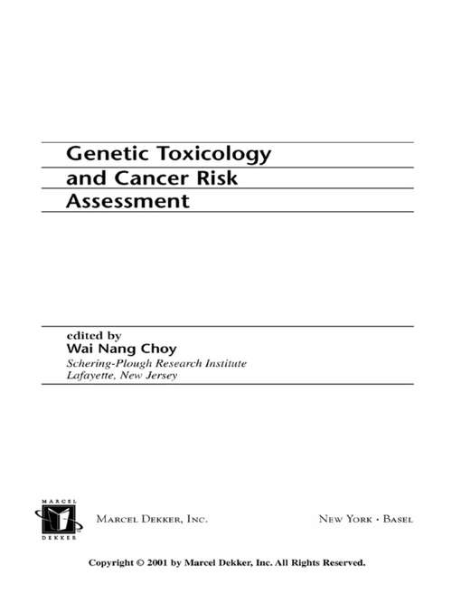 Book cover of Genetic Toxicology and Cancer Risk Assessment