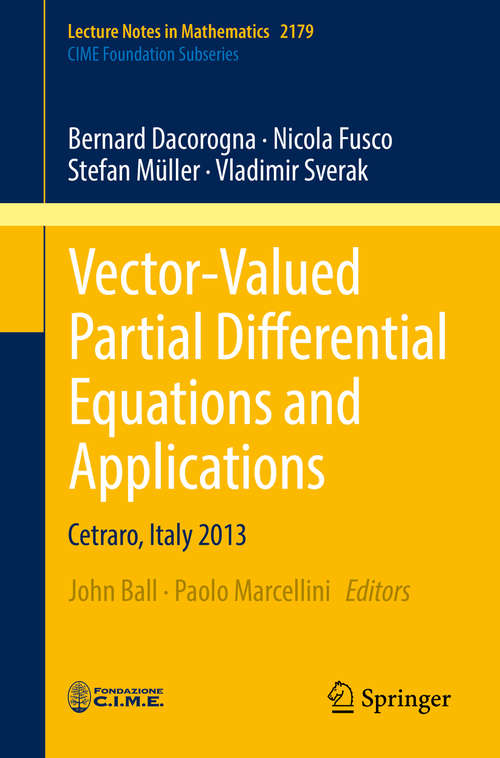 Book cover of Vector-Valued Partial Differential Equations and Applications