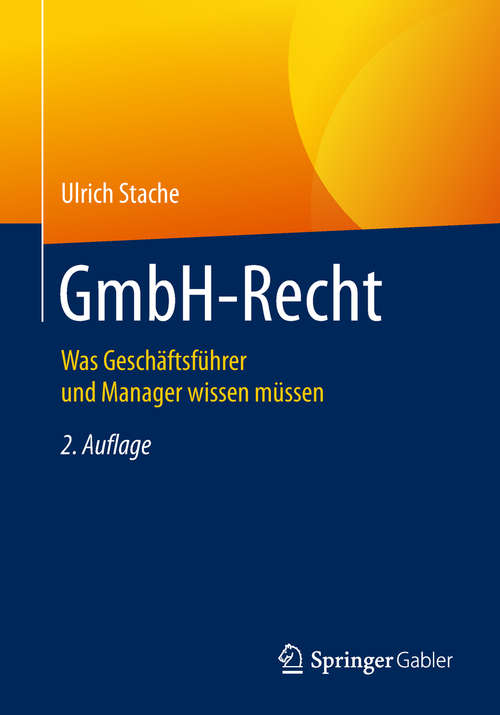 Book cover of GmbH-Recht: Was Geschäftsführer und Manager wissen müssen