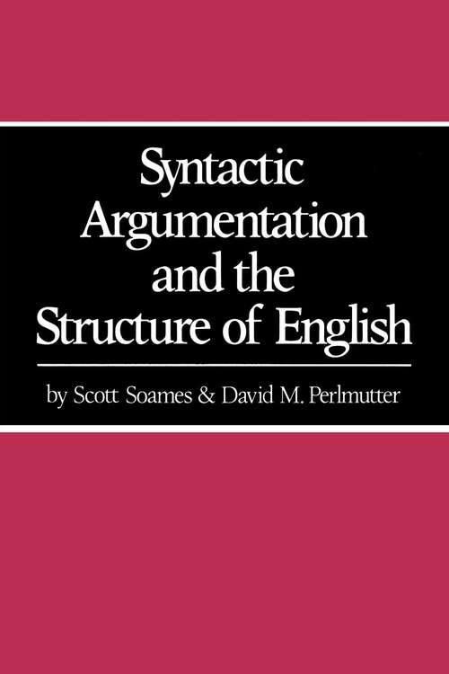 Book cover of Syntactic Argumentation and the Structure of English