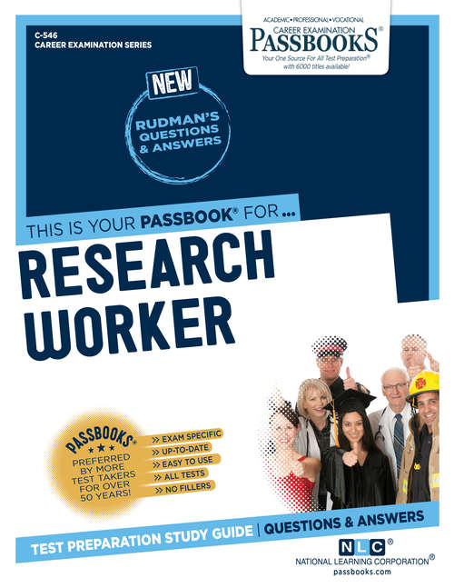 Book cover of Research Worker: Passbooks Study Guide (Career Examination Series)