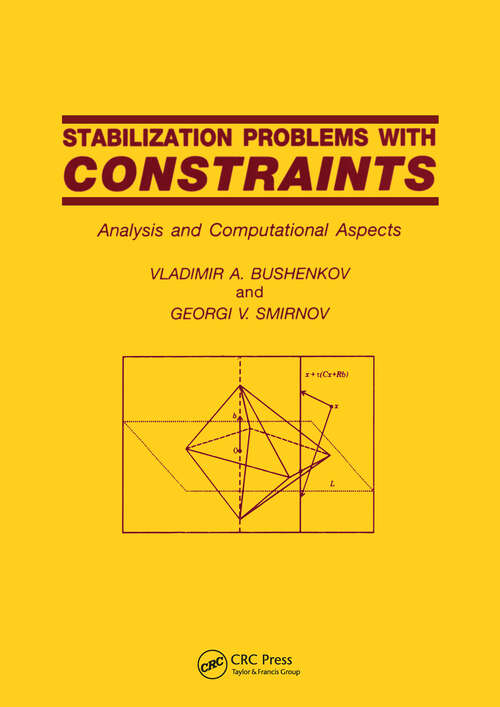Book cover of Stabilization Problems with Constraints: Analysis and Computational Aspects