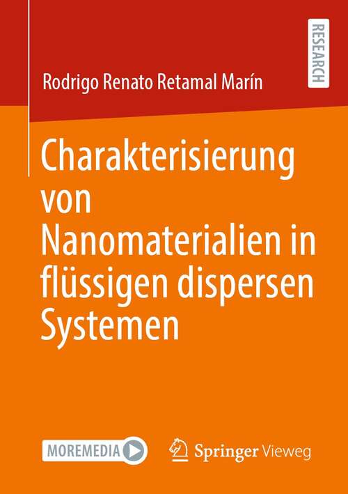 Book cover of Charakterisierung von Nanomaterialien in flüssigen dispersen Systemen (1. Aufl. 2022)