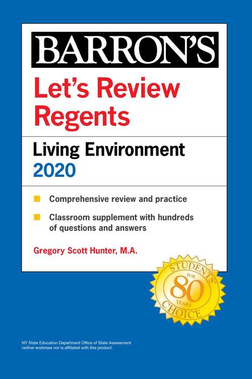 Book cover of Let's Review Regents: Living Environment 2020 (Barron's Regents)