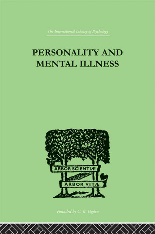 Book cover of Personality and Mental Illness: An Essay in Psychiatric Diagnosis (International Library Of Psychology)