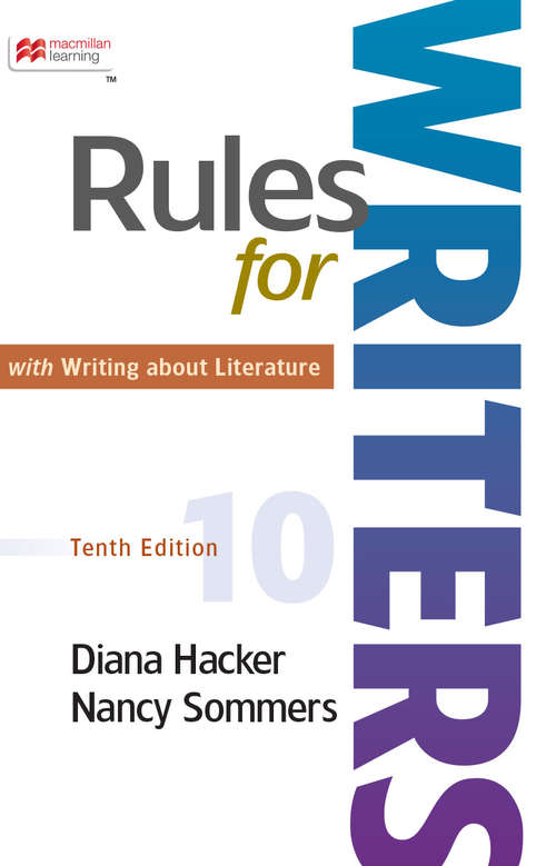 Book cover of Rules for Writers with Writing about Literature (9)