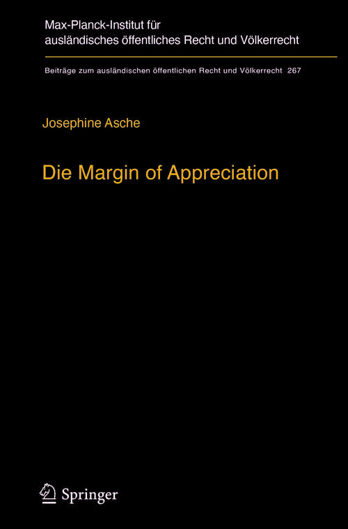Book cover of Die Margin of Appreciation