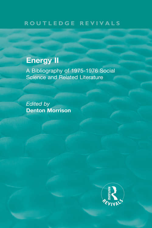 Book cover of Routledge Revivals: A Bibliography of 1975-1976 Social Science and Related Literature (Routledge Revivals)