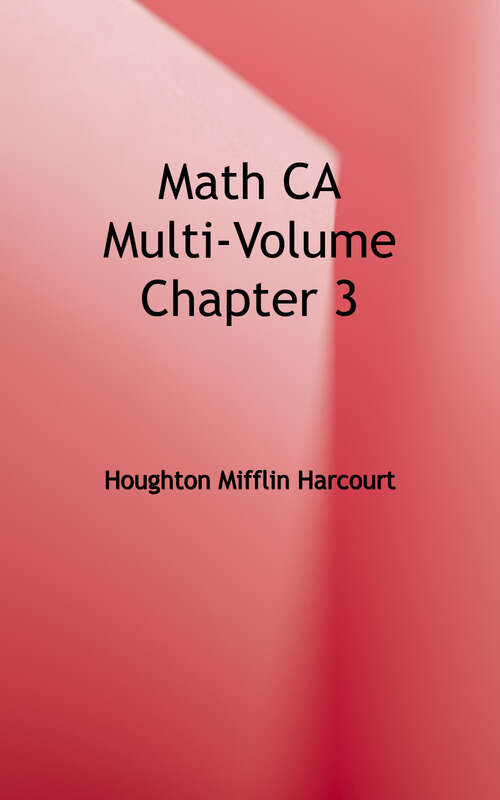 Book cover of Go Math CA Multi-Volume Chapter 3