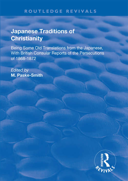 Book cover of Japanese Traditions of Christianity (Routledge Revivals)