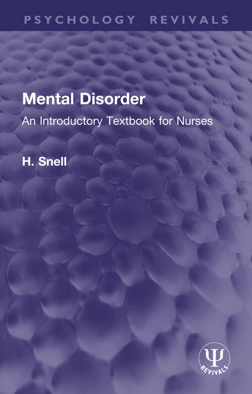 Book cover of Mental Disorder: An Introductory Textbook for Nurses (Psychology Revivals)