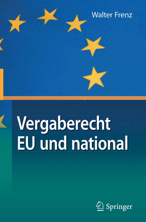 Book cover of Vergaberecht EU und national (1. Aufl. 2018)