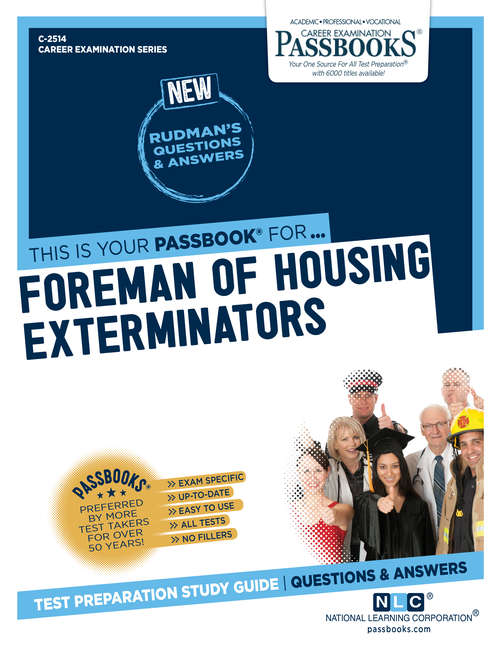 Book cover of Foreman of Housing Exterminators: Passbooks Study Guide (Career Examination Series)