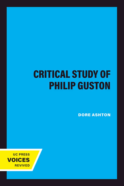 Book cover of A Critical Study of Philip Guston