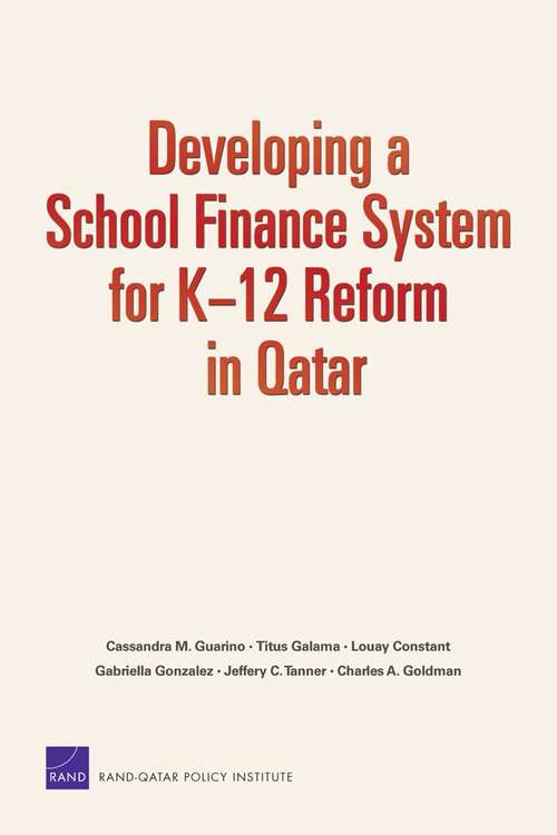 Book cover of Developing a School Finance System for Ka-12 Reform in Qatar