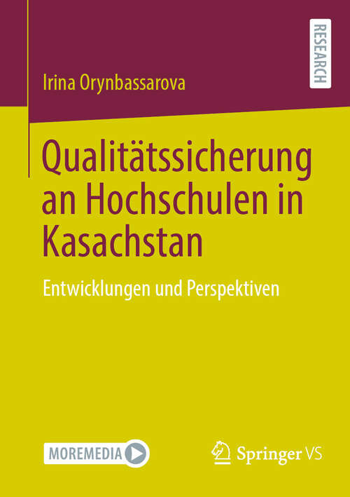 Book cover of Qualitätssicherung an Hochschulen in Kasachstan: Entwicklungen und Perspektiven